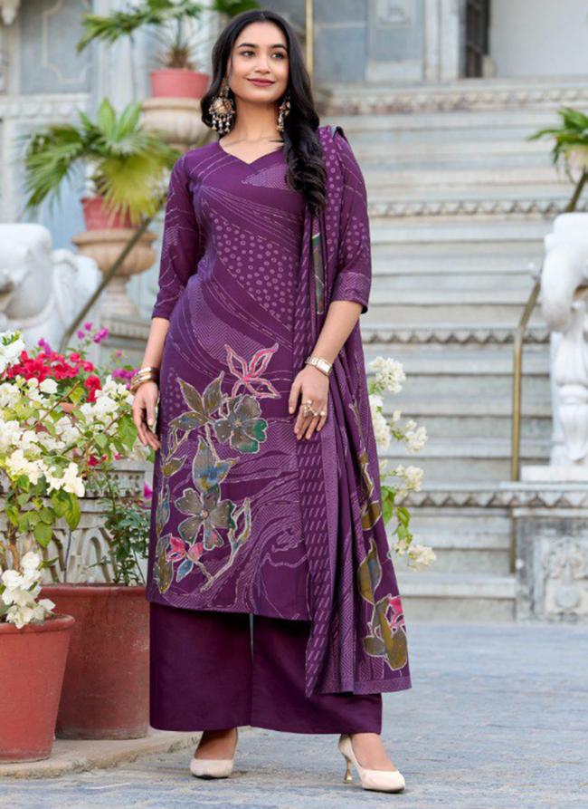 Roman Silk Maroon Casual Wear Printed Readymade Kurti Set